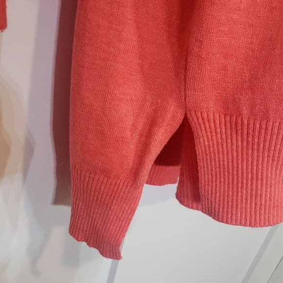 Dreamers Oversized Coral V Neck Sweater Size Medium/Large Soft Comfy - Picture 7 of 12